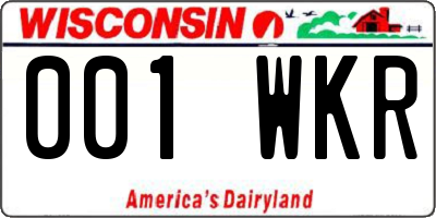 WI license plate 001WKR