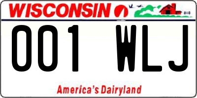 WI license plate 001WLJ