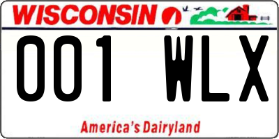 WI license plate 001WLX