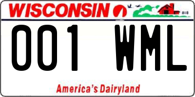 WI license plate 001WML