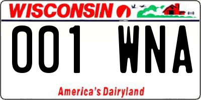WI license plate 001WNA