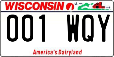 WI license plate 001WQY