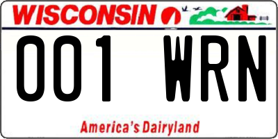WI license plate 001WRN