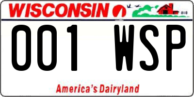 WI license plate 001WSP