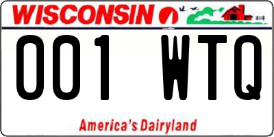 WI license plate 001WTQ