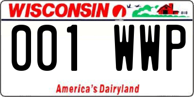 WI license plate 001WWP