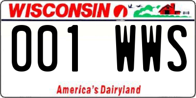 WI license plate 001WWS