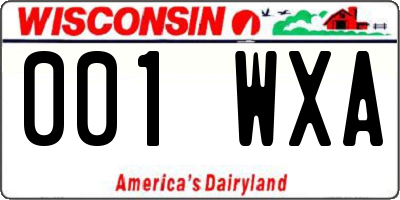WI license plate 001WXA