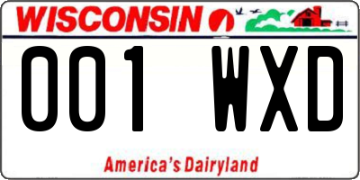 WI license plate 001WXD