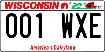 WI license plate 001WXE