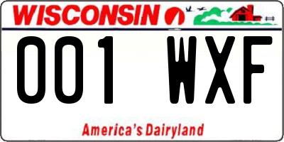 WI license plate 001WXF