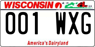 WI license plate 001WXG