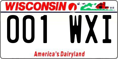 WI license plate 001WXI