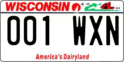 WI license plate 001WXN