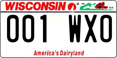 WI license plate 001WXO