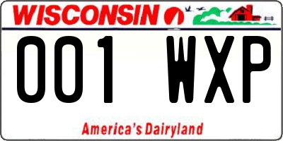 WI license plate 001WXP