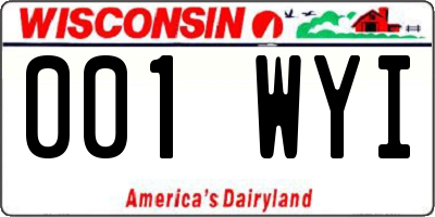 WI license plate 001WYI