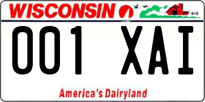 WI license plate 001XAI