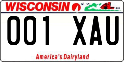 WI license plate 001XAU