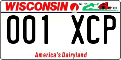 WI license plate 001XCP