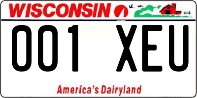 WI license plate 001XEU