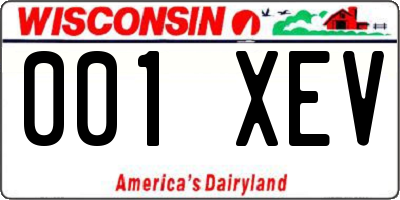 WI license plate 001XEV