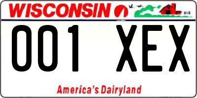 WI license plate 001XEX