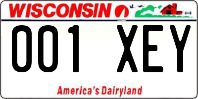 WI license plate 001XEY