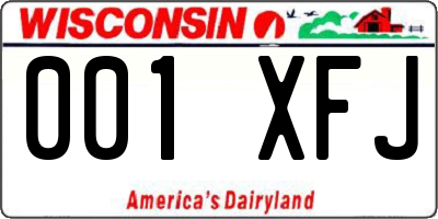 WI license plate 001XFJ