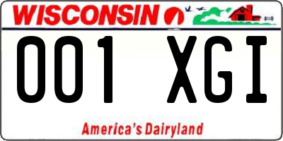 WI license plate 001XGI