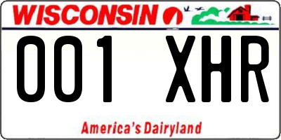 WI license plate 001XHR