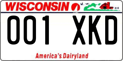 WI license plate 001XKD