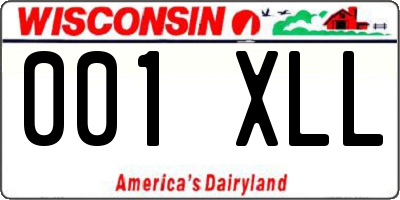 WI license plate 001XLL