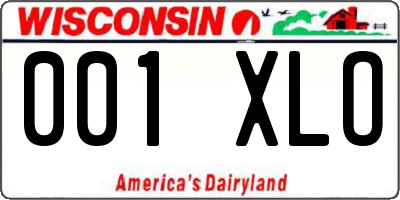 WI license plate 001XLO