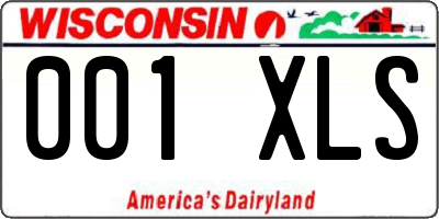 WI license plate 001XLS