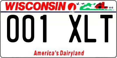 WI license plate 001XLT