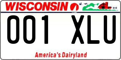 WI license plate 001XLU