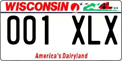 WI license plate 001XLX