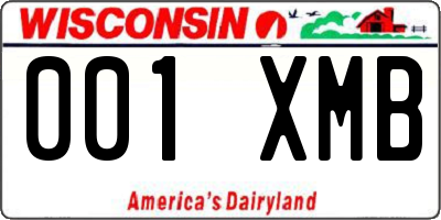 WI license plate 001XMB