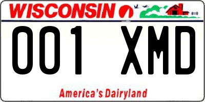 WI license plate 001XMD
