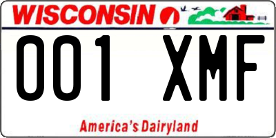 WI license plate 001XMF