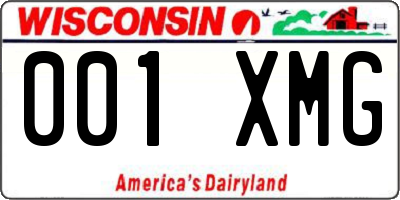 WI license plate 001XMG