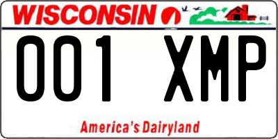 WI license plate 001XMP