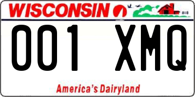 WI license plate 001XMQ