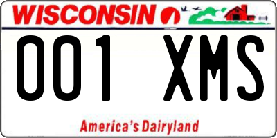 WI license plate 001XMS