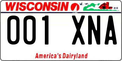 WI license plate 001XNA