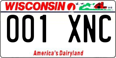 WI license plate 001XNC