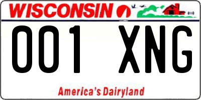 WI license plate 001XNG