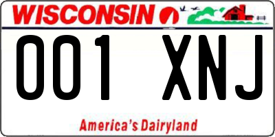 WI license plate 001XNJ