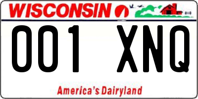 WI license plate 001XNQ